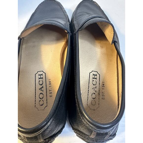 Coach Signature Leather Men's Neal Pebbled Driver Shoes Size 11.5 0906 Black D13 - Picture 9 of 11